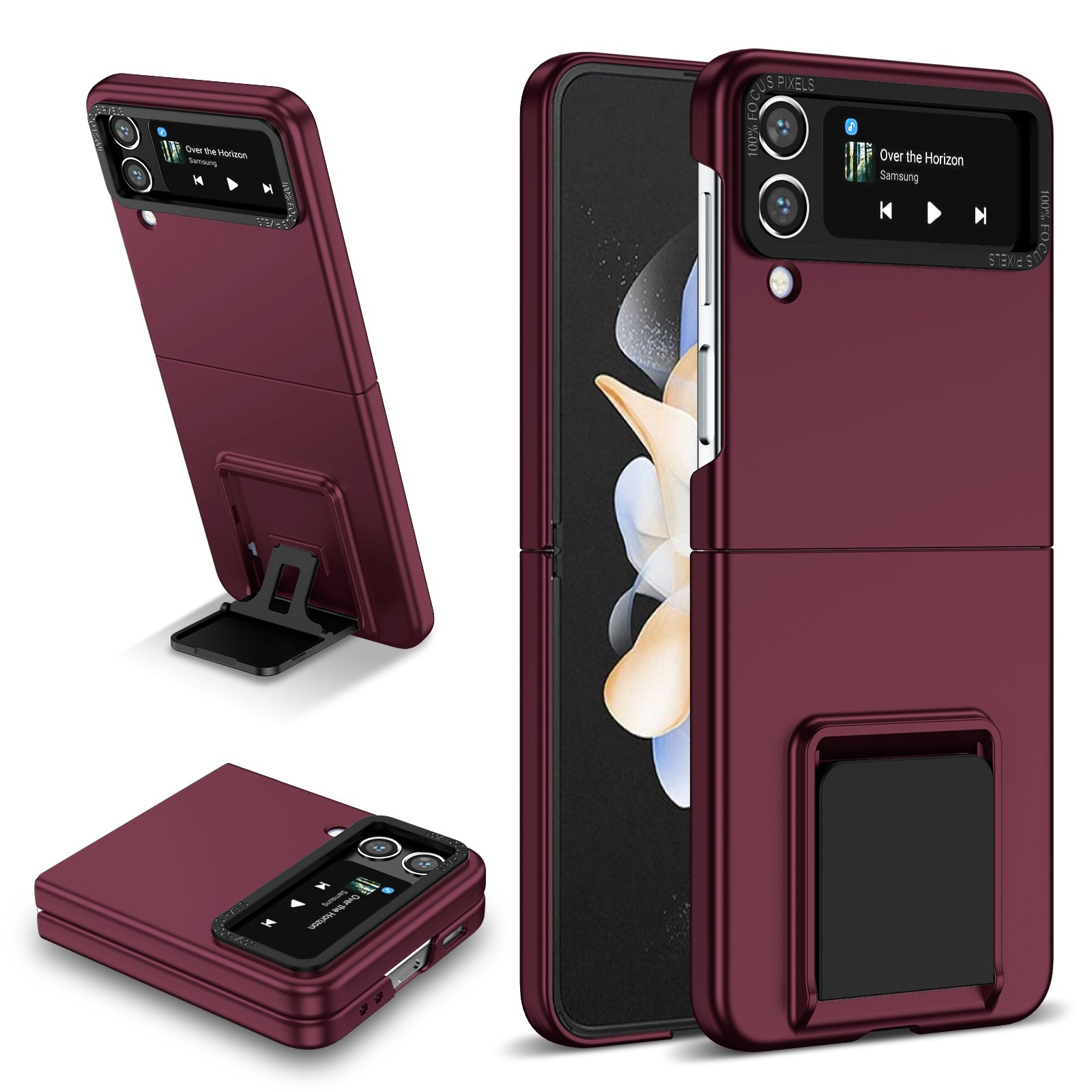 Flip Phone Case for Samsung Galaxy Z Flip4 5G Shockproof Case Hard PC Phone Cover with Kickstand Flip Phone Case for Samsung Galaxy Z Flip4 5G Shockproof Case Hard PC Phone Cover with Kickstand
